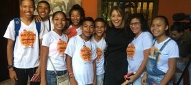 Niños y jovenes de Cronicando en el Hay Cartagena 2019